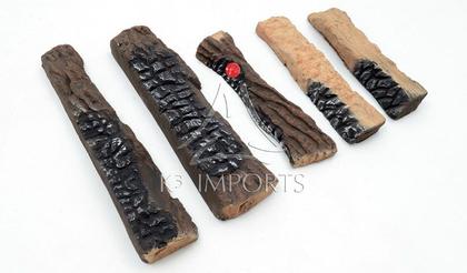 Imagem de Kit De Lenha Cerâmico Para Lareira À Álcool Ou Gás - 5 Peças