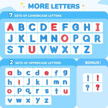Imagem de Kit de letras magnéticas Gamenote Classroom 238 unidades com placa