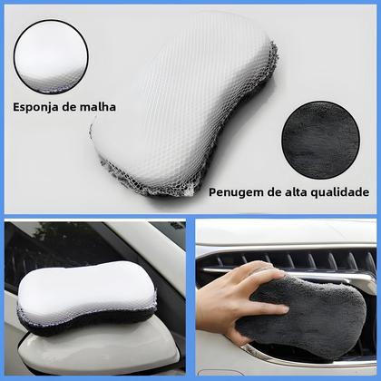 Imagem de Kit De Limpeza Automotiva Com 9 Peças: Toalhas De Microfibra, Esponja Blush, Luva De Lavagem,