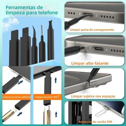 Imagem de Kit De Limpeza De Precisão 32 Em 1 Para Portas De iPhone, AirPods, Teclado E Remoção De Teclas 