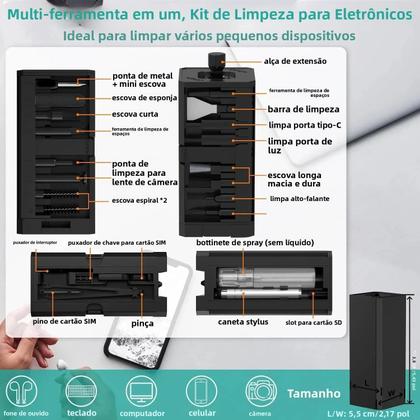 Imagem de Kit De Limpeza De Precisão 32 Em 1 Para Portas De iPhone, AirPods, Teclado E Remoção De Teclas 
