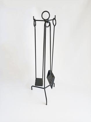 Imagem de Kit de Limpeza para Lareira e Churrasqueira 4 Peças em Ferro cor Preto