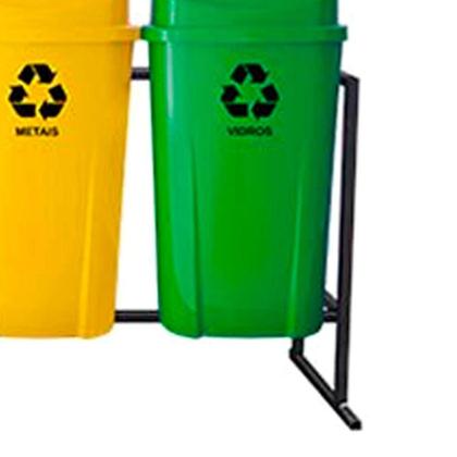 Imagem de Kit de Lixeiras para Coleta Seletiva 60 Litros com 4 Peças Lar Plástico