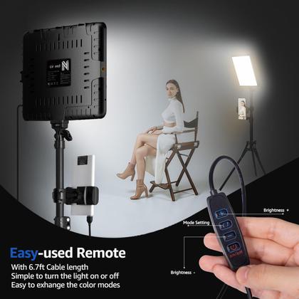 Imagem de Kit de luz de vídeo LED NiceVeedi Studio 2800-6500K 73W, pacote com 2