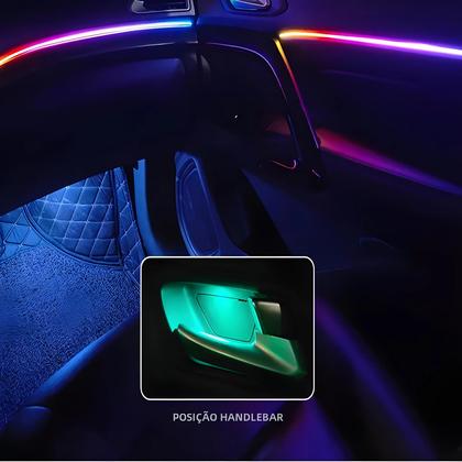 Imagem de Kit de Luzes Ambientes para Carro com 64 LEDs RGB - Fibra Ótica Acrílica - 18 Modos