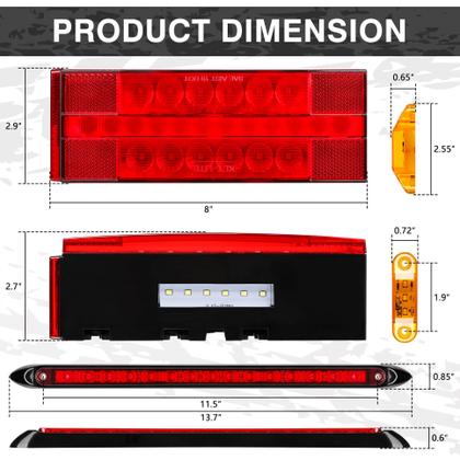 Imagem de Kit de luzes de reboque RONSTA Boat LED com barra de luz à prova d'água