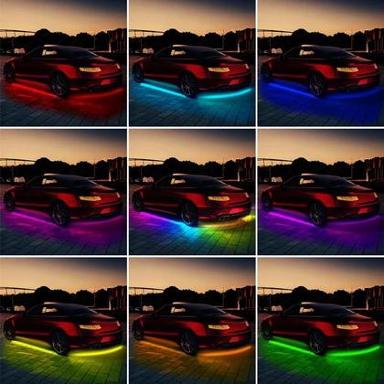 Imagem de Kit de Luzes LED RGB para Carro - Neon Flexível com Controle Remoto e APP