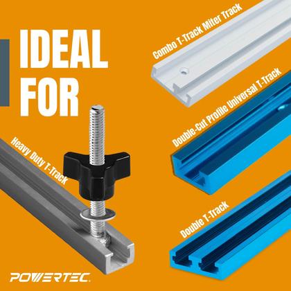 Imagem de Kit de maçanetas POWERTEC 71130 T-Track, conjunto de 36 peças