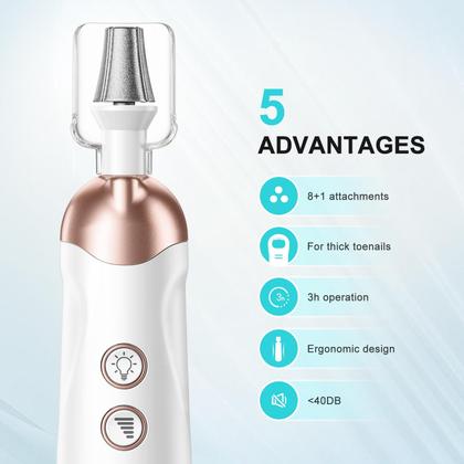 Imagem de Kit de manicure e pedicure COSLUS Electric Nail Lixes Set 5 em 1