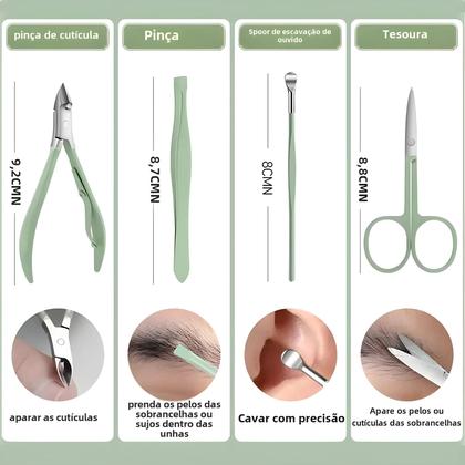 Imagem de Kit de Manicure e Pedicure Profissional 18 em 1 - Aço Inoxidável