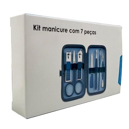 Imagem de Kit de Manicure Pedicure Com 7 peças cuidados pessoais mãos pé unhas portátil com estojo