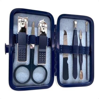 Imagem de Kit de Manicure Pedicure Com 7 peças cuidados pessoais mãos pé unhas portátil com estojo