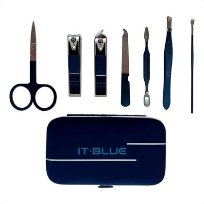 Imagem de Kit de Manicure Pedicure e cuidados pessoais 7 peças totalmente Portátil Multiuso Compacto c/ estojo
