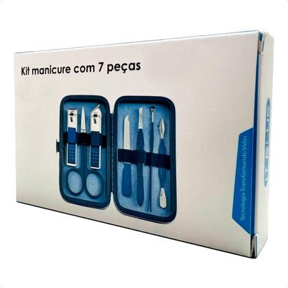 Imagem de Kit de Manicure Pedicure e cuidados pessoais 7 peças totalmente Portátil Multiuso Compacto c/ estojo
