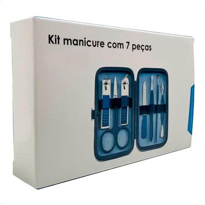 Imagem de Kit de Manicure Pedicure e cuidados pessoais 7 peças totalmente Portátil Multiuso Compacto c/ estojo