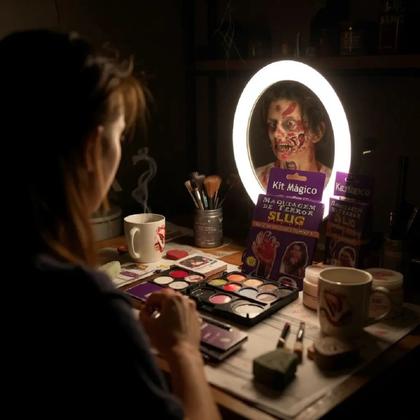 Imagem de Kit De Maquiagem Artística De Terror Drácula Zumbi Halloween