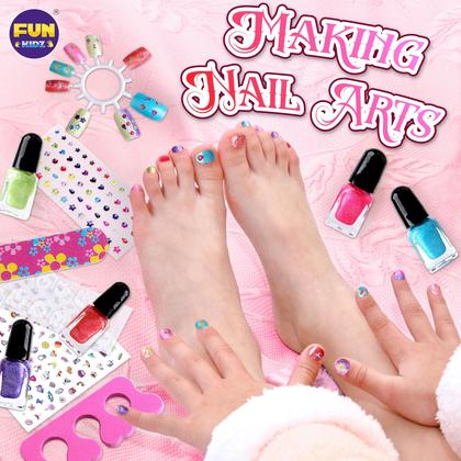 Imagem de Kit de maquiagem FUN KIDZ 60 unidades para meninas de 6 a 12 anos com caixa dobrável