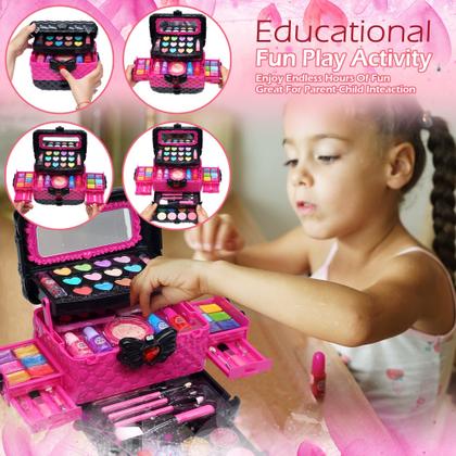 Imagem de Kit de maquiagem HERAPFANN Kids para meninas de 3 a 12 anos