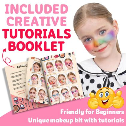 Imagem de Kit de maquiagem Hollyhi 42 unidades para meninas com estojo de cosméticos de 3 a 12 anos