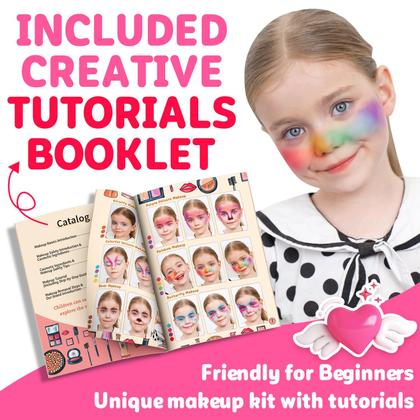Imagem de Kit de maquiagem Hollyhi 65 peças infantis para meninas de 3 a 12 anos com estojo