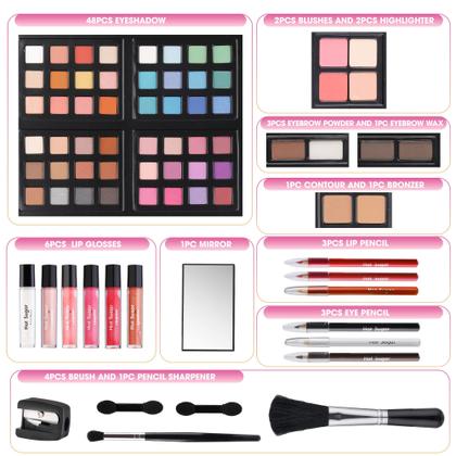 Imagem de Kit de maquiagem Hot Sugar para meninas adolescentes de 10 a 12 anos com 48 sombras