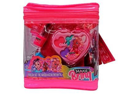 Imagem de Kit De Maquiagem Infantil Antialérgica Com Bolsa  - Polibrinq