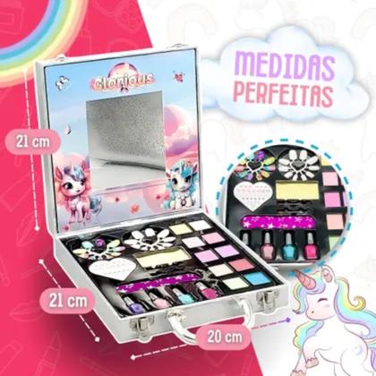 Imagem de Kit de Maquiagem Infantil com 22 Peças e Acessórios Brilhantes