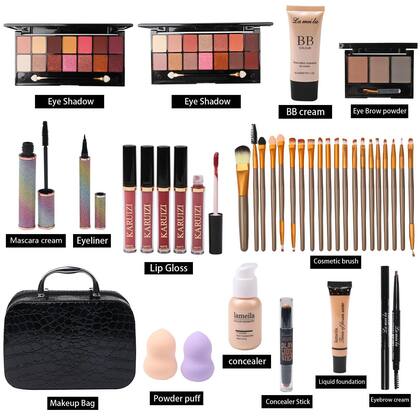 Imagem de Kit de maquiagem KARUIZI All in One com paleta de sombras para mulheres