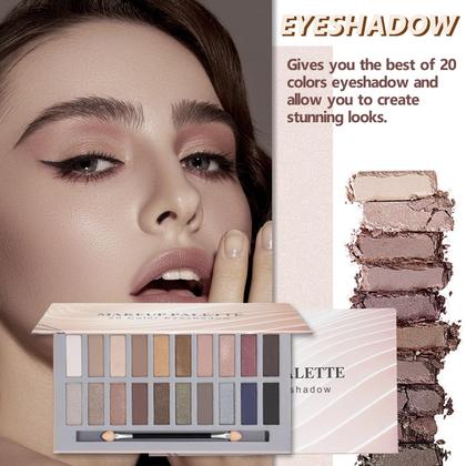Imagem de Kit de maquiagem KAVCENT Kit completo com paleta de sombras de 20 cores