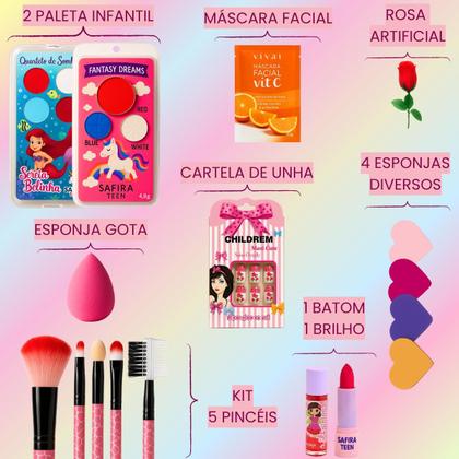 Imagem de Kit de Maquiagem Maleta Linda Infantil Completa Presente