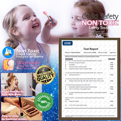 Imagem de Kit de maquiagem ROKKES para meninas de 3 a 12 anos Pretend Cosmetic 57 unidades