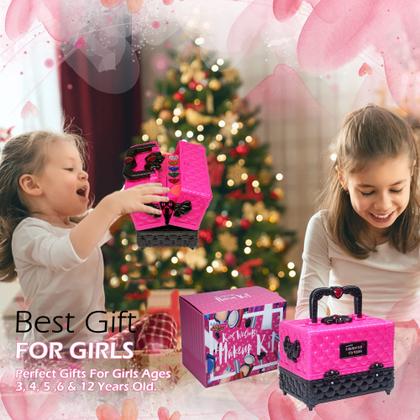 Imagem de Kit de maquiagem ROKKES para meninas de 4 a 12 anos - lavável e não tóxico