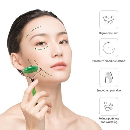 Imagem de Kit de massagem facial Wokex Jade Roller e Gua Sha Board