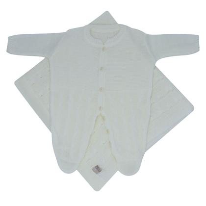 Imagem de Kit de Maternidade Trançado e Body com Gola Bordada Gold