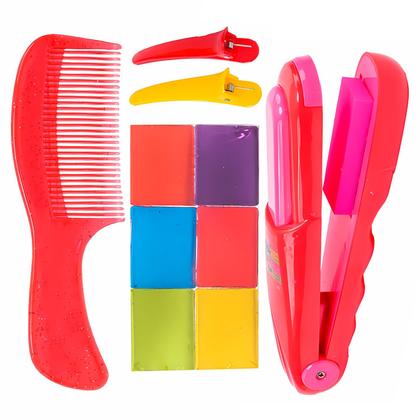 Imagem de Kit De Mechas Coloridas Ladybug Com Kwami Mechas Makebrinq Chapinha Infantil E Pente Para Cabelos