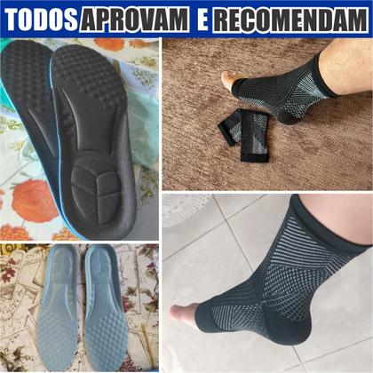 Imagem de Kit de Meia Para Dores e Câimbras + Palmilha Anti Impacto Para Corrida Caminhada Original 