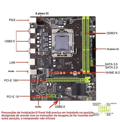 Imagem de Kit de Memória DDR3 16GB Qiyida X79 - Placa-Mãe, NVMe, SATA 3.0, Servidor ATX E5 V32