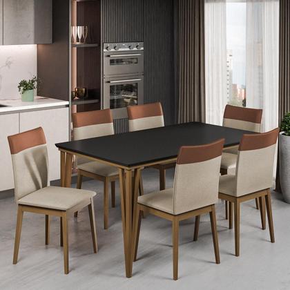 Imagem de Kit de Mesa de Jantar Safira 160x90cm com 6 Cadeiras Cristal