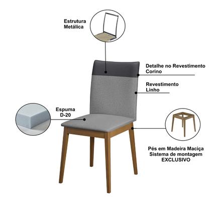 Imagem de Kit de Mesa de Jantar Safira 160x90cm com 6 Cadeiras Cristal