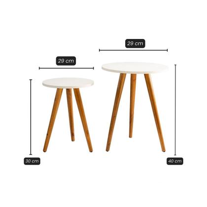 Imagem de Kit De Mesas Trio Mesa Redonda Pé Palito Retrô Decorativa