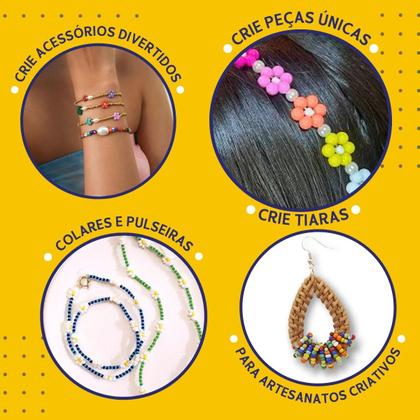 Imagem de Kit De Miçangas 1800 peças Para Pulseirinha Infantil - Nybc