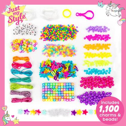 Imagem de Kit de miçangas Just My Style ABC Beads com mais de 1000 pingentes e miçangas