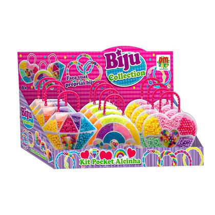 Imagem de Kit De Miçangas Para Fazer Bijuterias Infantil Colorido - Dm Toys