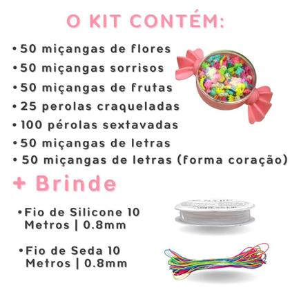 Imagem de Kit De Miçangas Para Pulseira Com 375 Unidades Kaftor