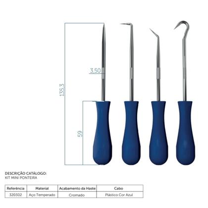 Imagem de Kit de Mini Ponteiras, Saca Retentor e Oring de Vedação com 4 Peças 320302