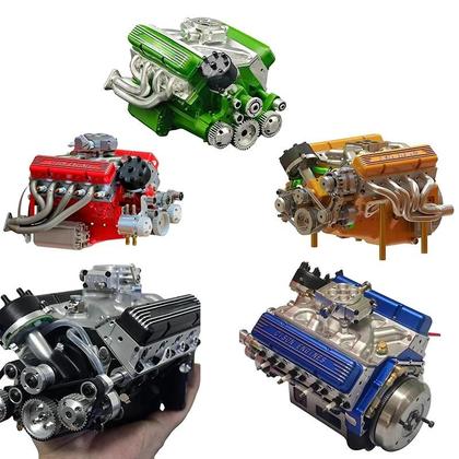 Imagem de Kit De Modelo De Motor a Gasolina Small-Block Binray Cison V8 Mini - Monte Seu Próprio Motor