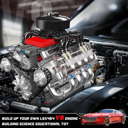 Imagem de Kit de modelos de motor Mold King 10171 V8 com motor para adultos e crianças