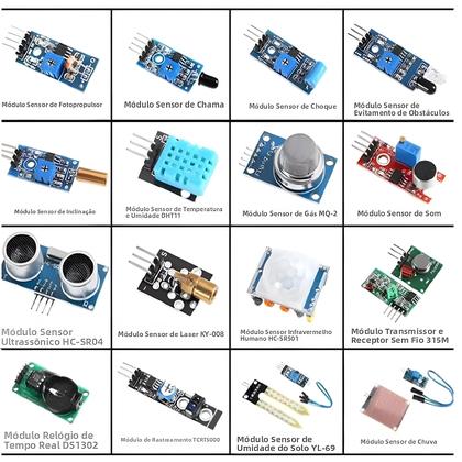 Imagem de Kit De Módulo Sensor Inteligente 16 Em 1 Para Desenvolvimento Com Raspberry Pi STM32 R3