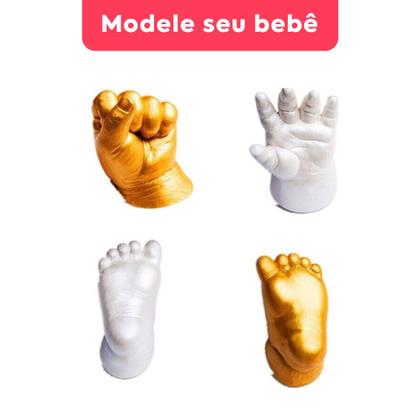 Imagem de Kit de Moldagem Alginato Ezact Kromm Gesso Pedra Tipo 3 Molde o seu Bebê