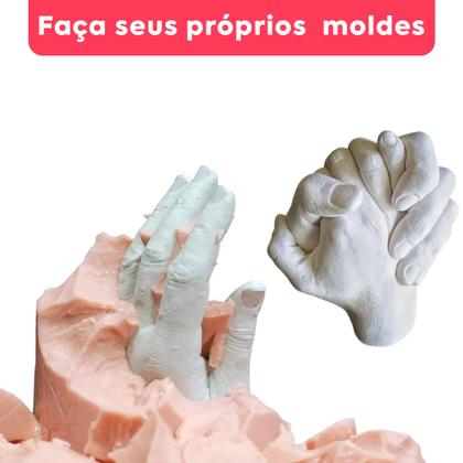 Imagem de Kit de Moldagem Alginato Ezact Kromm Gesso Pedra Tipo 3 Molde o seu Bebê
